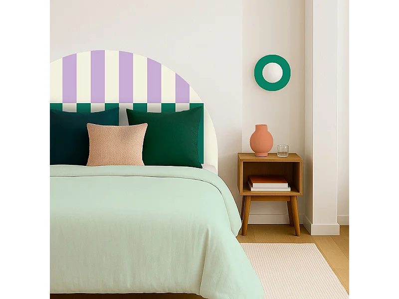 Tête de lit - Rythmo - intissé 225g/m² - pré-encollé - Violet - 110x160cm