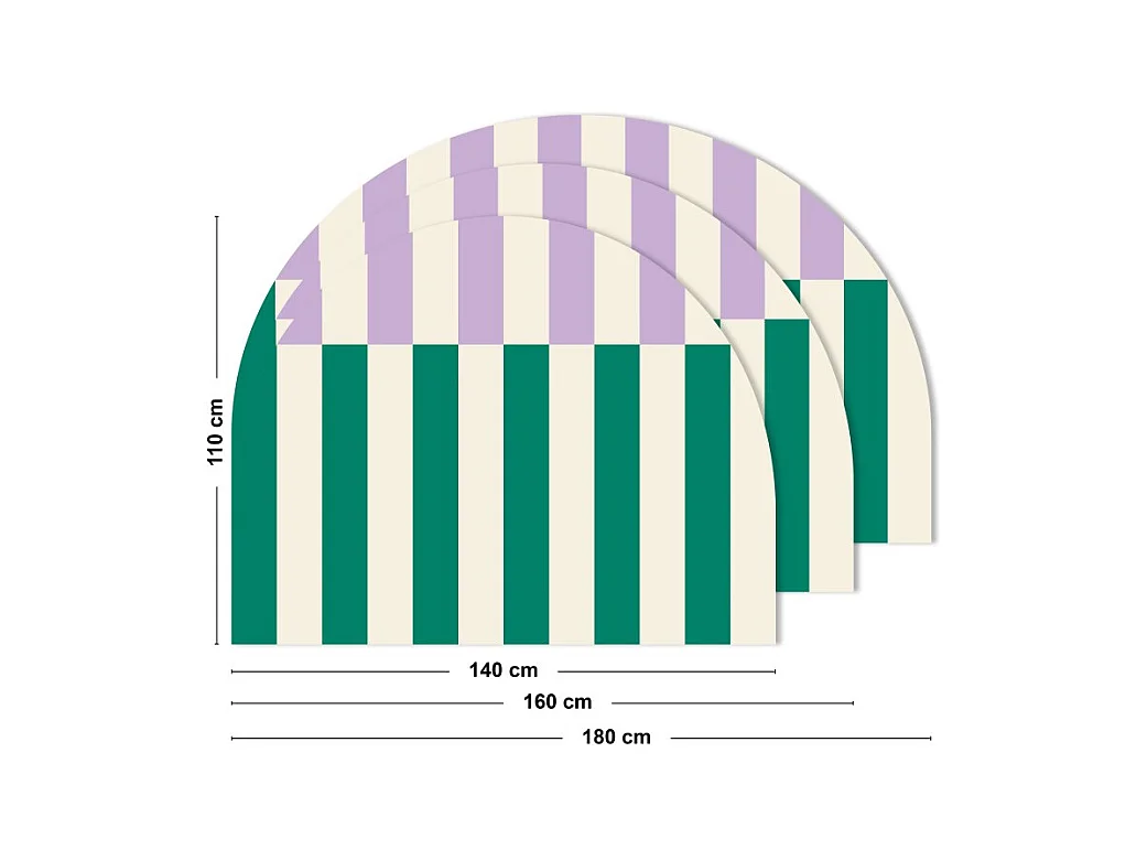 Tête de lit - Rythmo - intissé 225g/m² - pré-encollé - Violet - 110x160cm
