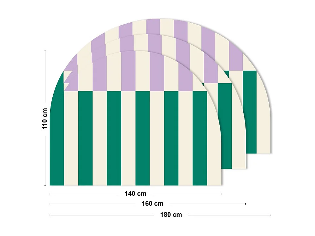 Tête de lit - Rythmo - intissé 225g/m² - pré-encollé - Violet - 110x160cm