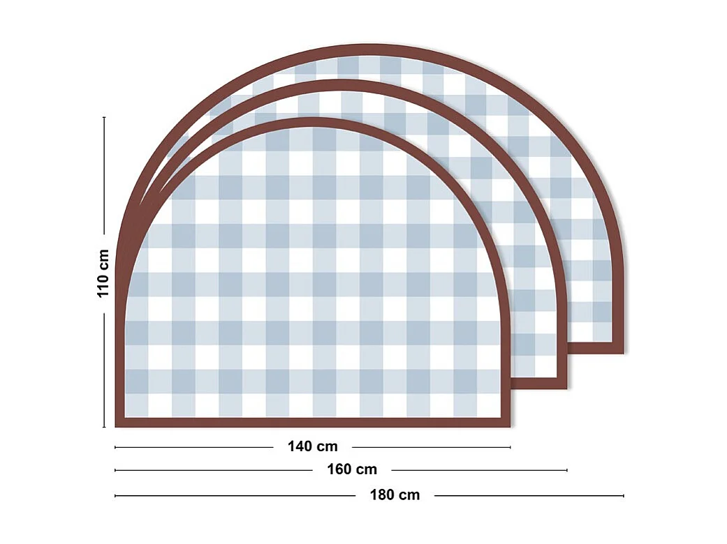 Tête de lit - Vichy - intissé 225g/m² - pré-encollé - Bleu - 110x160cm