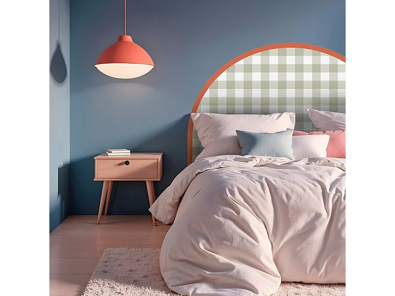 Tête de lit - Vichy - intissé 225g/m² - pré-encollé - Vert - 110x180cm