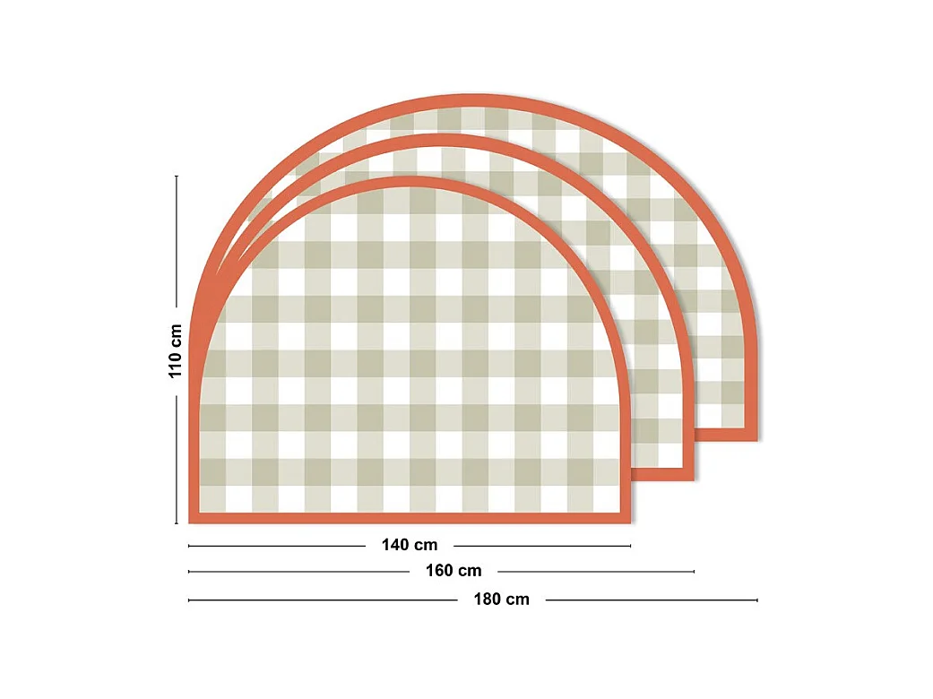 Tête de lit - Vichy - intissé 225g/m² - pré-encollé - Vert - 110x180cm