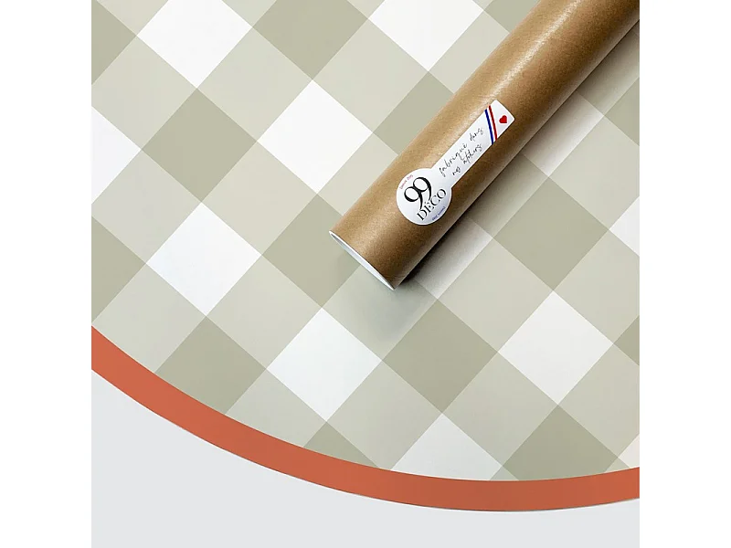 Tête de lit - Vichy - intissé 225g/m² - pré-encollé - Vert - 110x180cm