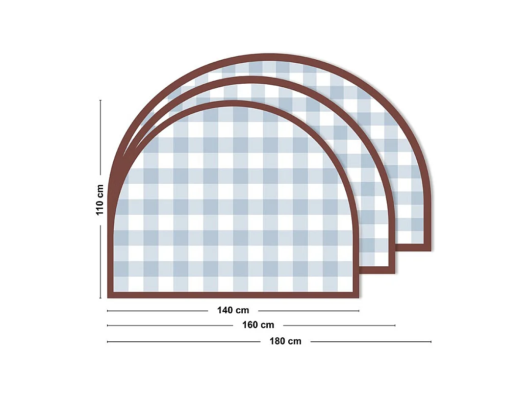Tête de lit - Vichy - intissé 225g/m² - pré-encollé - Bleu - 110x140cm