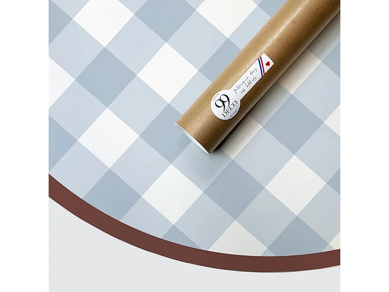 Tête de lit - Vichy - intissé 225g/m² - pré-encollé - Bleu - 110x140cm