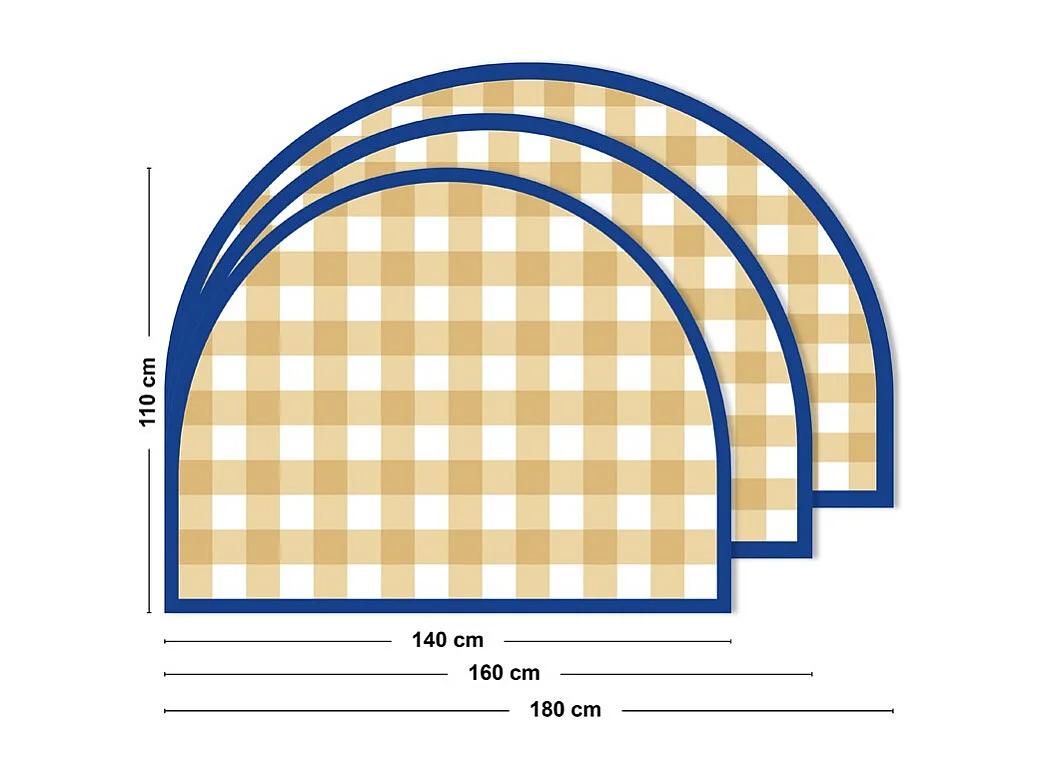 Tête de lit - Vichy - intissé 225g/m² - pré-encollé - Jaune - 110x140cm