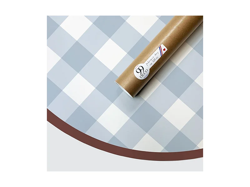 Tête de lit - Vichy - intissé 225g/m² - pré-encollé - Bleu - 110x180cm