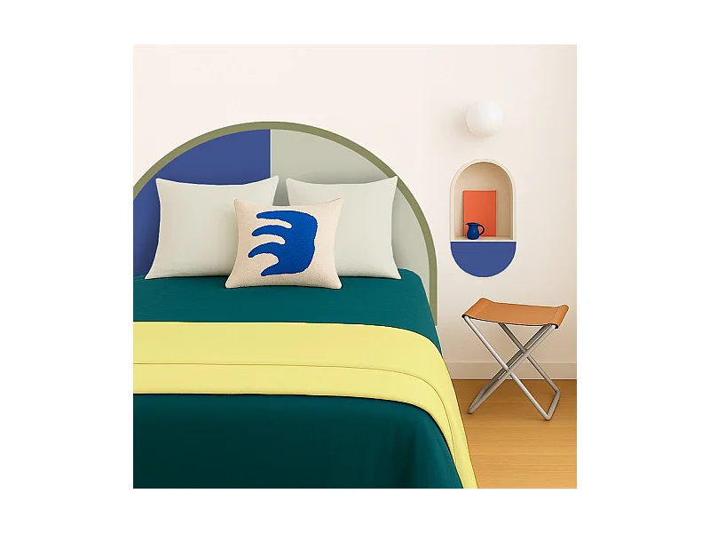 Tête de lit - Duo - intissé 225g/m² - pré-encollé - Bleu - 110x180cm