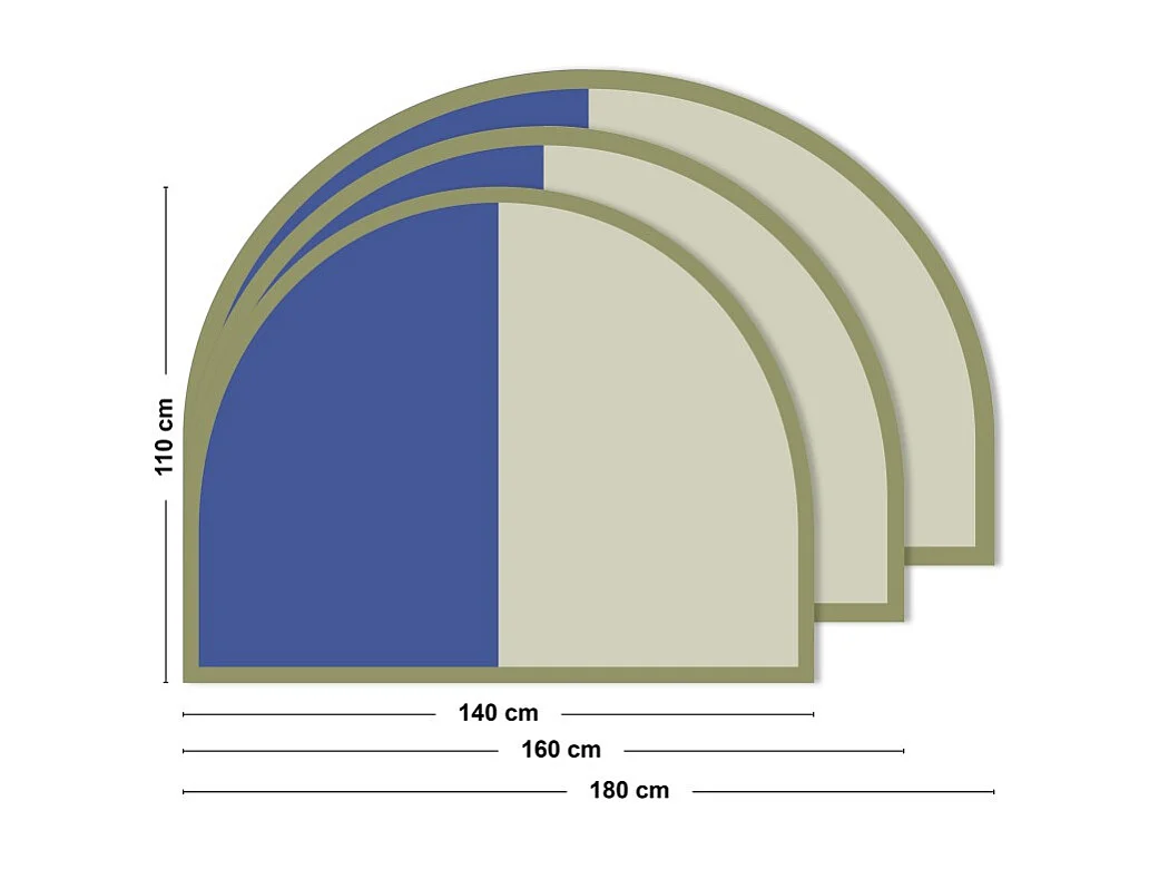 Tête de lit - Duo - intissé 225g/m² - pré-encollé - Bleu - 110x180cm