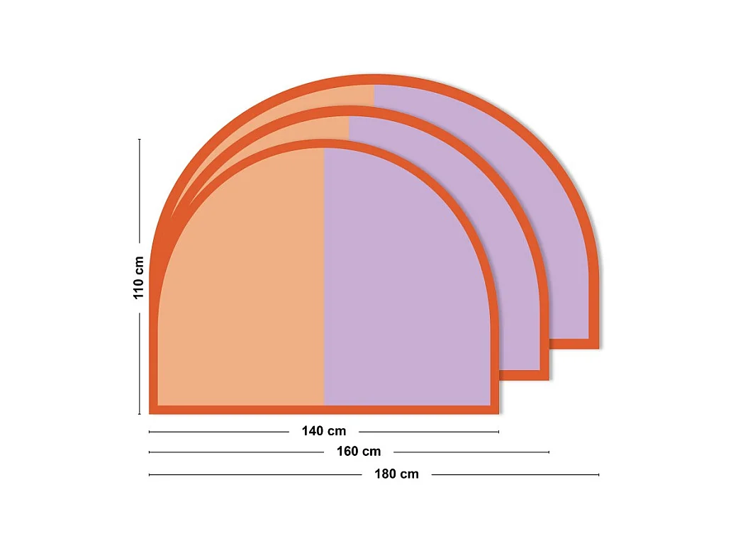 Tête de lit - Duo - intissé 225g/m² - pré-encollé - Orange - 110x140cm