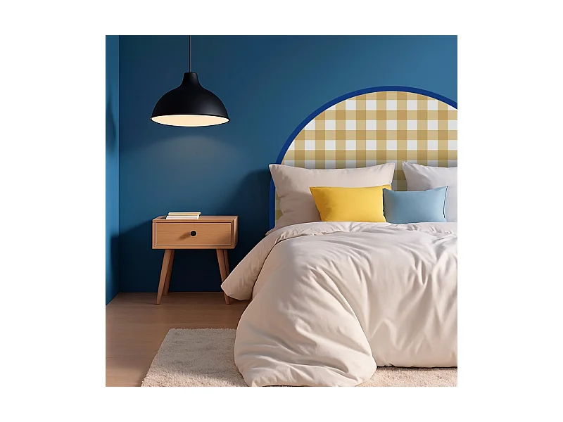 Tête de lit - Vichy - intissé 225g/m² - pré-encollé - Jaune - 110x180cm