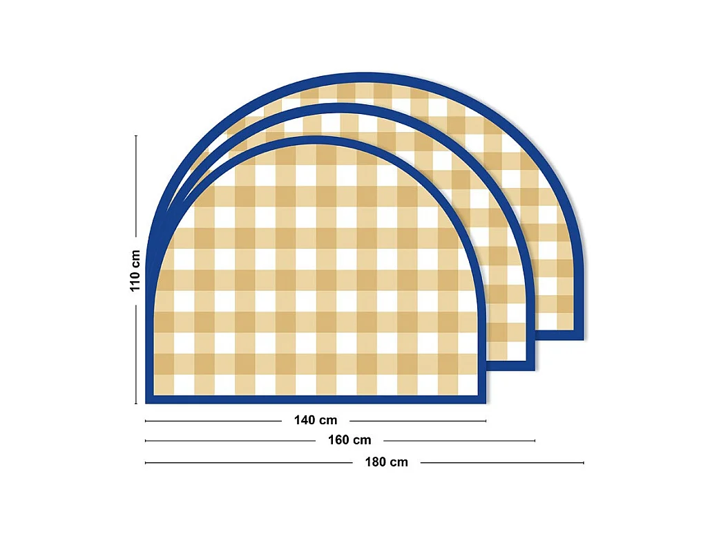 Tête de lit - Vichy - intissé 225g/m² - pré-encollé - Jaune - 110x180cm