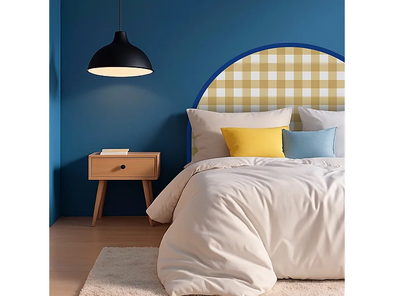 Tête de lit - Vichy - intissé 225g/m² - pré-encollé - Jaune - 110x180cm