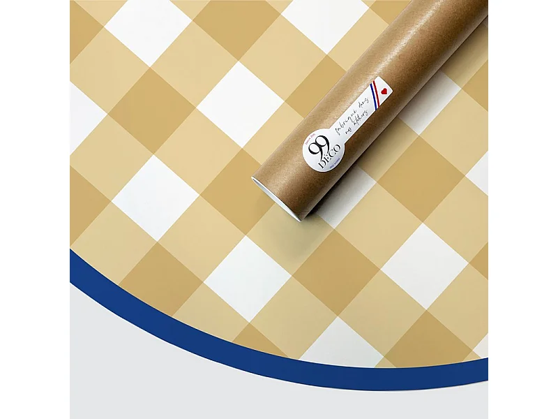 Tête de lit - Vichy - intissé 225g/m² - pré-encollé - Jaune - 110x180cm