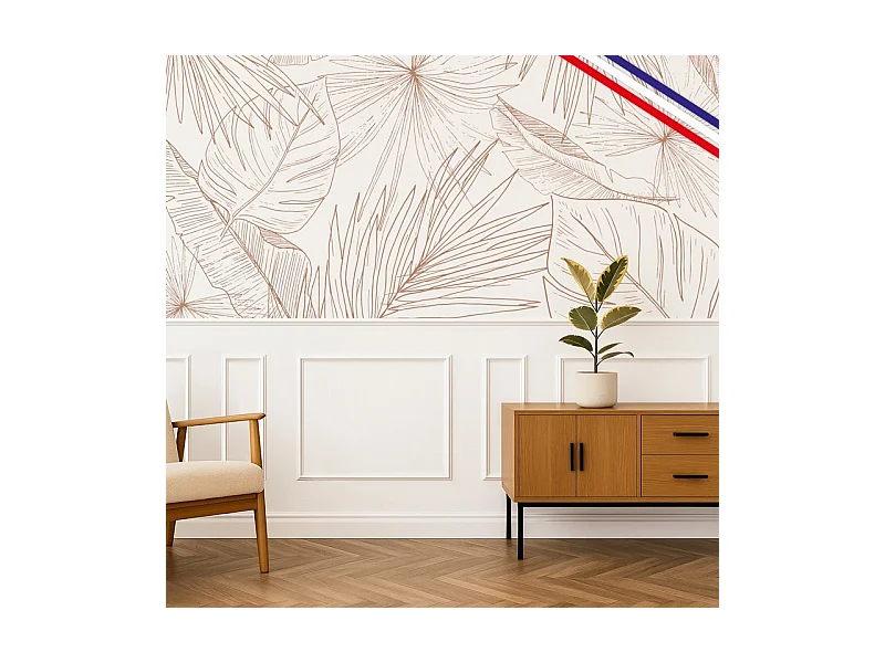 Kit de 5 moulures murales en bois Pin des Landes - Prêt à coller et peindre - Eugenie - 4 mètres