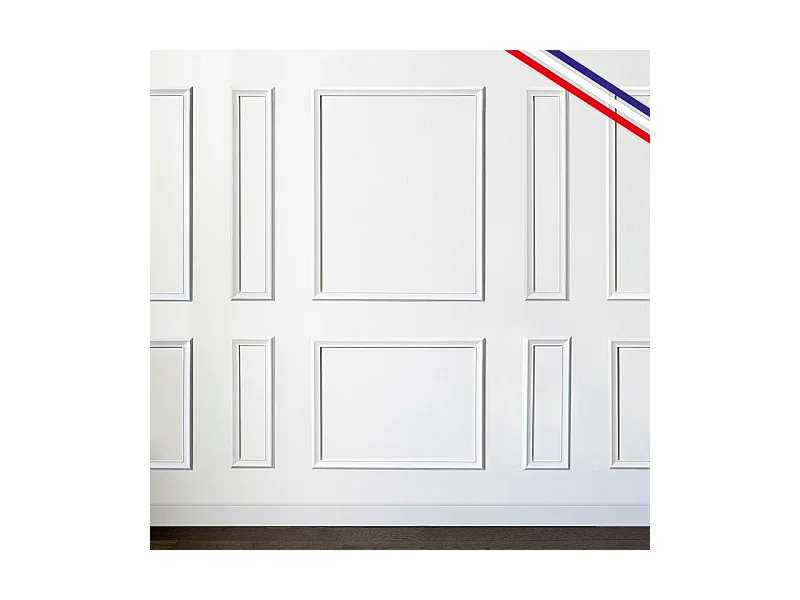 Kit de 8 moulures murales en bois Pin des Landes - Prêt à coller et peindre - Justine - 2 mètres