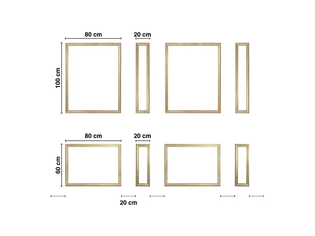 Kit de 8 moulures murales en bois Pin des Landes - Prêt à coller et peindre - Justine - 2 mètres