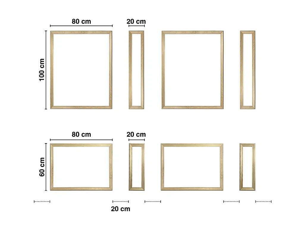 Kit de 8 moulures murales en bois Pin des Landes - Prêt à coller et peindre - Justine - 2 mètres