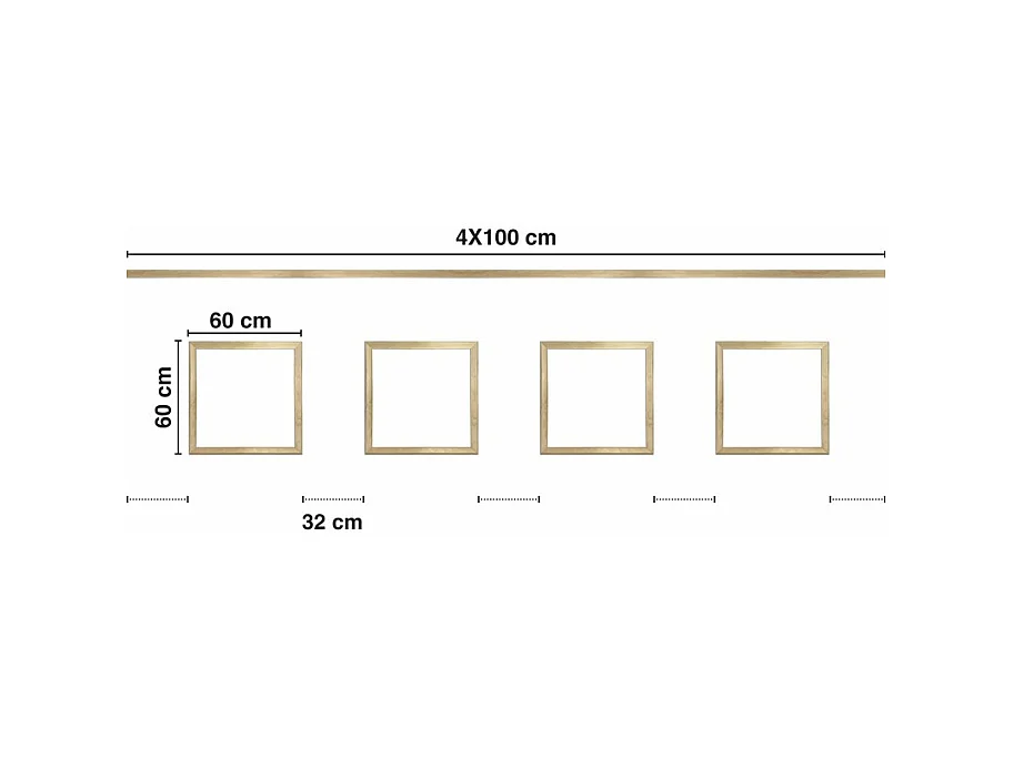 Kit de 4 moulures murales en bois Pin des Landes - Prêt à coller et peindre - Florine - 4 mètres
