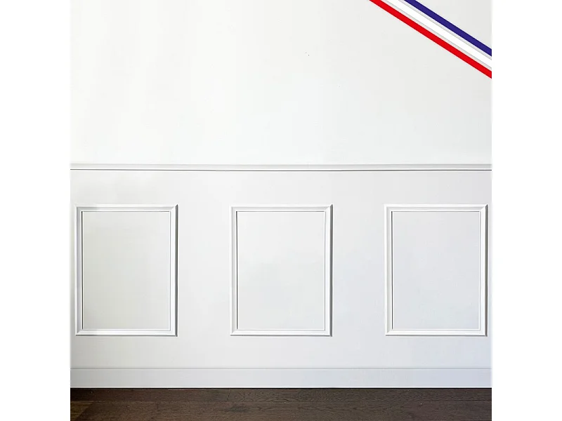 Kit de 3 moulures murales en bois Pin des Landes - Prêt à coller et peindre - Antoinette - 3 mètres