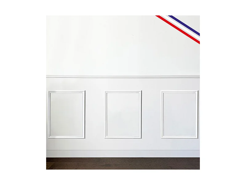 Kit de 3 moulures murales en bois Pin des Landes - Prêt à coller et peindre - Antoinette - 3 mètres