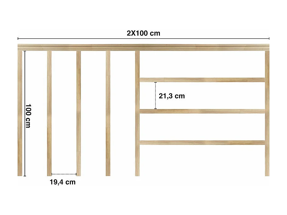 Kit de moulures murales pour étagère en bois - Pin Sylvestre abouté - Mia - Prêt à coller et peindre