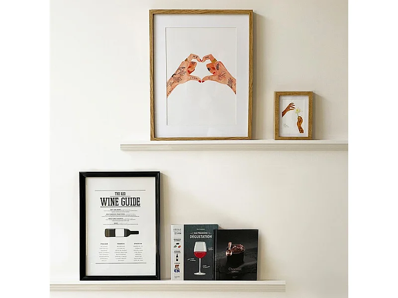 Kit de 2 étagères murales en bois - Pin Massif - 100% FSC - Prêt à coller et peindre