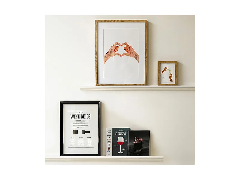 Kit de 2 étagères murales en bois - Pin Massif - 100% FSC - Prêt à coller et peindre