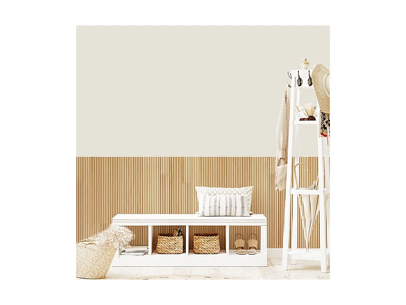 Kit de 10 moulures murales - demi-ronds - 100% FSC - Pin abouté - 10x(10x100cm) - Prêt à coller et peindre