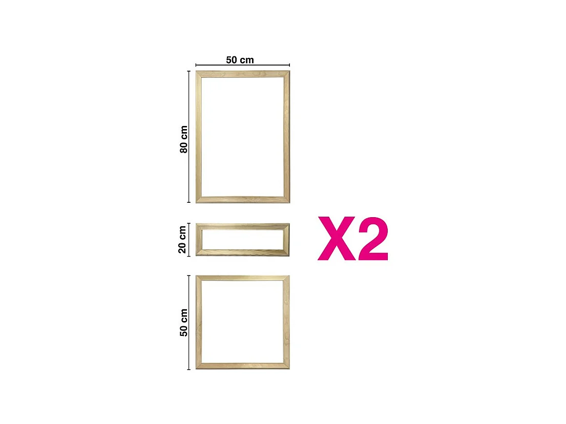 Lot de 2 kits pour moulures de porte en bois - à doucine - Prêt à coller et peindre