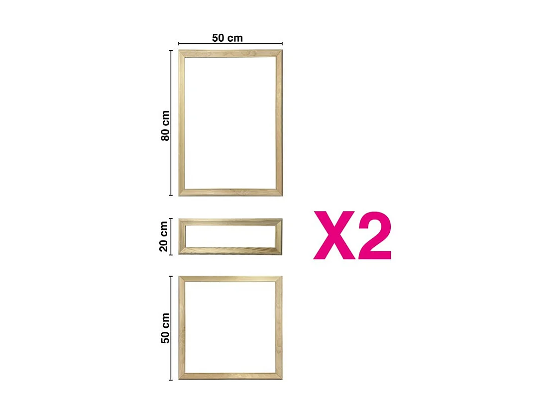 Lot de 2 kits pour moulures de porte en bois - à doucine - Prêt à coller et peindre