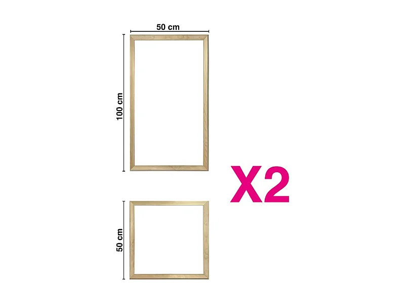 Lot de 2 kits pour moulures de porte en bois - à doucine - Prêt à coller et peindre