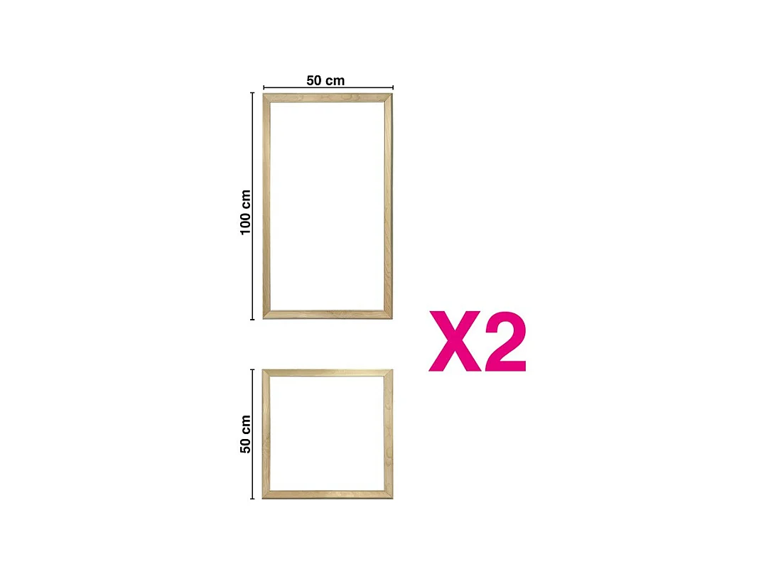 Lot de 2 kits pour moulures de porte en bois - à doucine - Prêt à coller et peindre