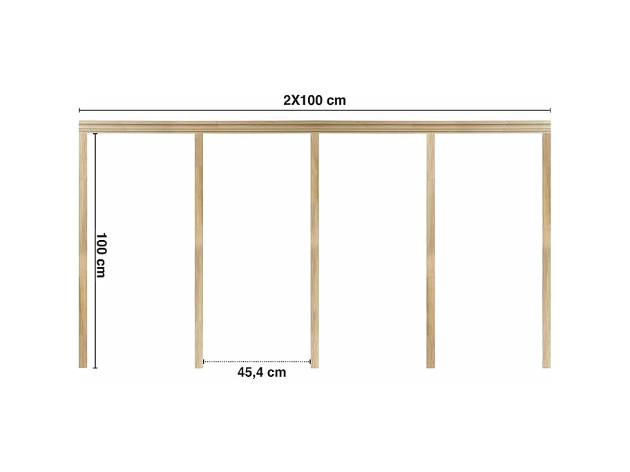 Kit de moulures murales pour étagère en bois - Pin Sylvestre abouté - Emma - Prêt à coller et peindre