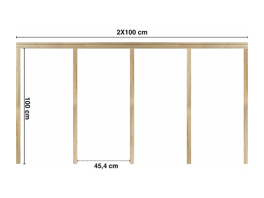 Kit de moulures murales pour étagère en bois - Pin Sylvestre abouté - Emma - Prêt à coller et peindre