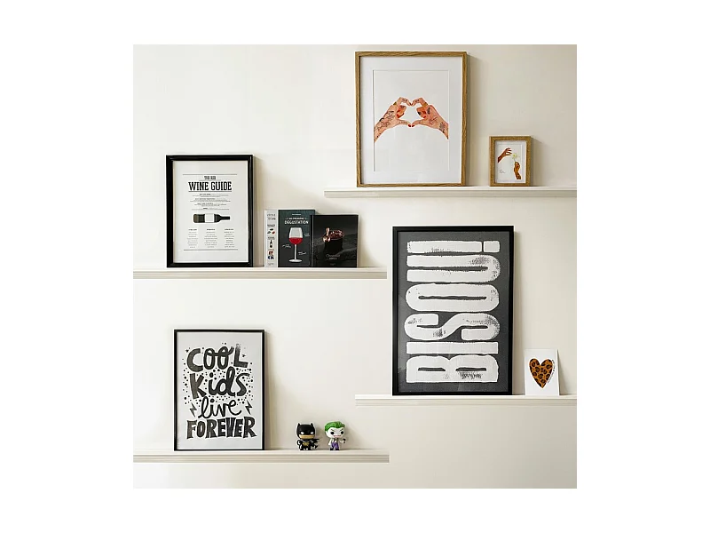 Kit de 4 étagères murales en bois - Pin Massif - 100% FSC - Prêt à coller et peindre