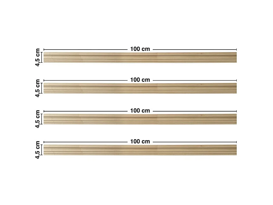 Kit de 4 étagères murales en bois - Pin Massif - 100% FSC - Prêt à coller et peindre