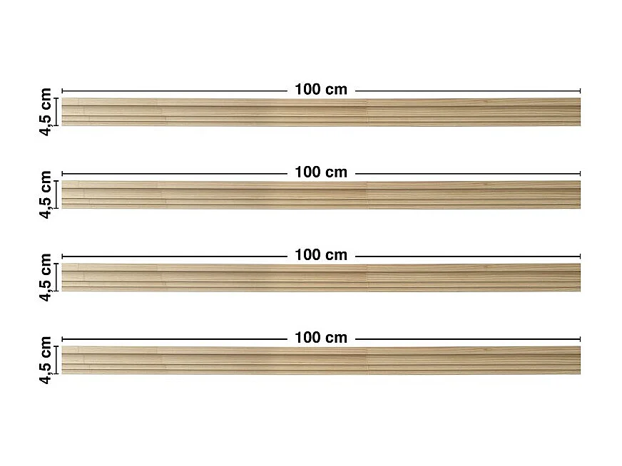 Kit de 4 étagères murales en bois - Pin Massif - 100% FSC - Prêt à coller et peindre