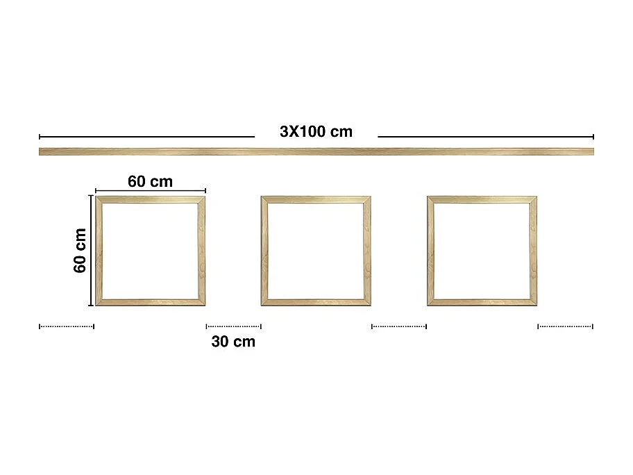 Kit de 3 moulures murales en bois Pin des Landes - Prêt à coller et peindre - Florine - 3 mètres