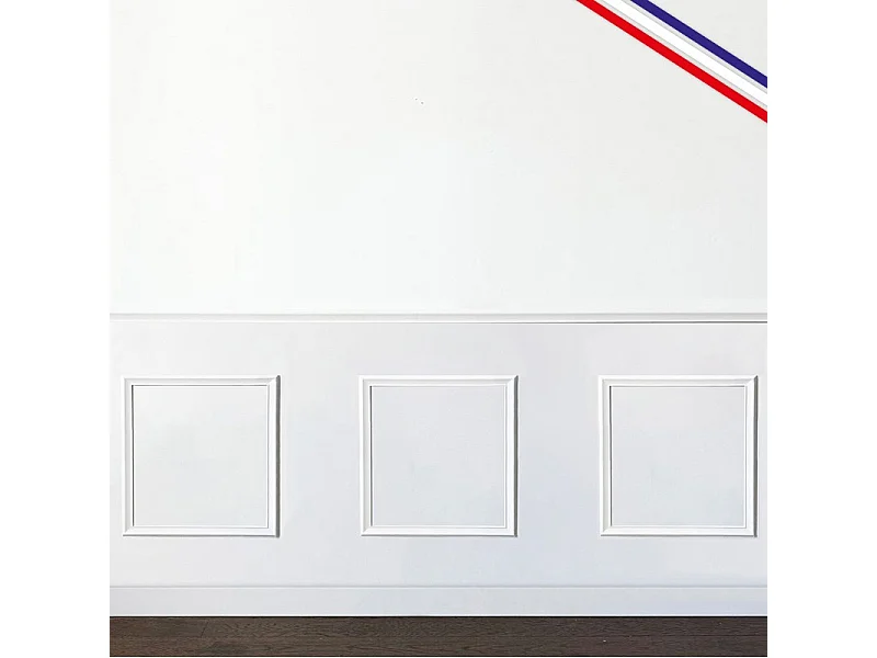 Kit de 3 moulures murales en bois Pin des Landes - Prêt à coller et peindre - Florine - 3 mètres