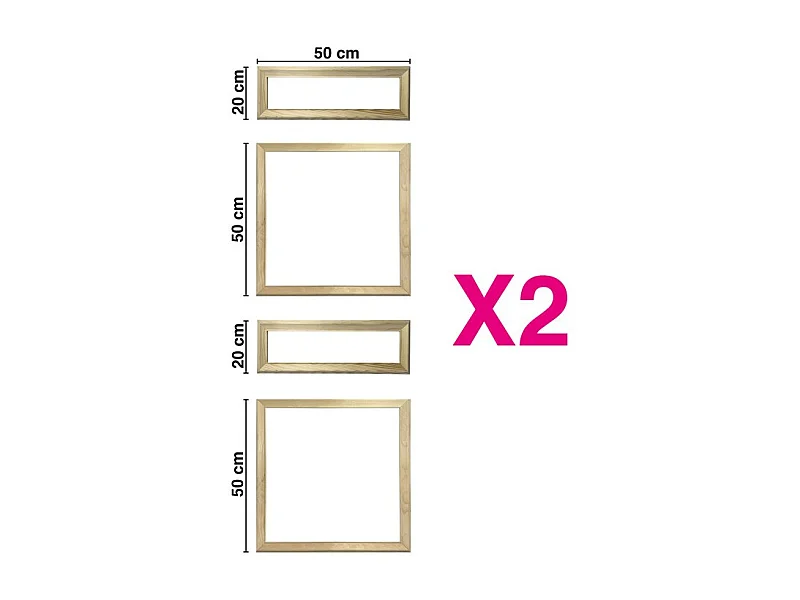Lot de 2 kits pour moulures de porte en bois - à doucine - Prêt à coller et peindre