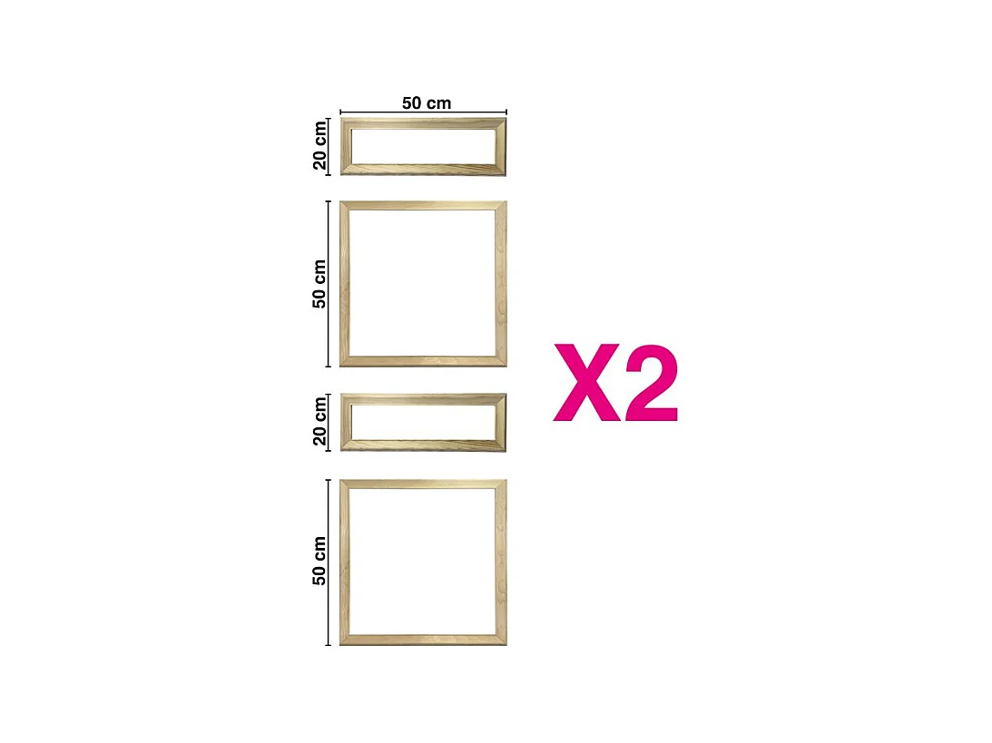 Lot de 2 kits pour moulures de porte en bois - à doucine - Prêt à coller et peindre