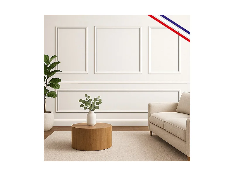 Kit de 4 moulures murales en bois Pin des Landes - Prêt à coller et peindre - Blandine - 3 mètres