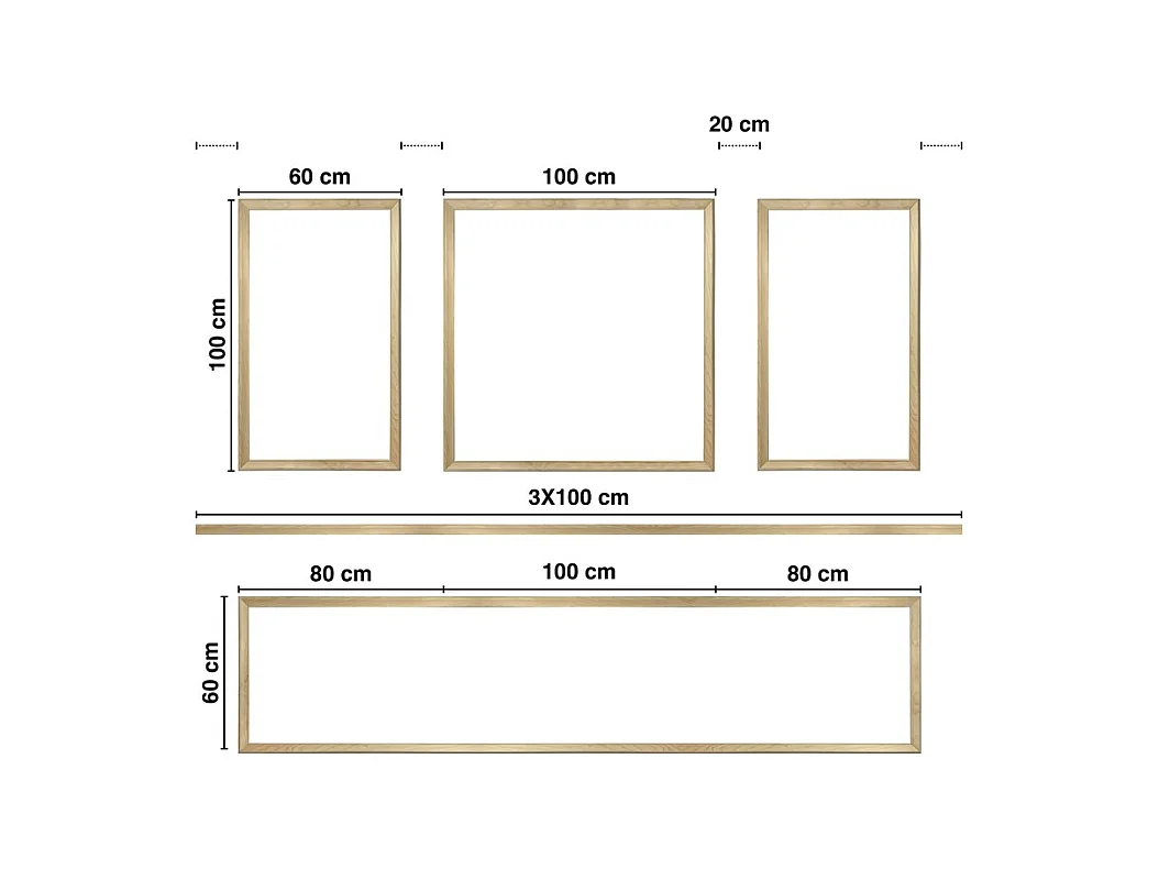 Kit de 4 moulures murales en bois Pin des Landes - Prêt à coller et peindre - Blandine - 3 mètres