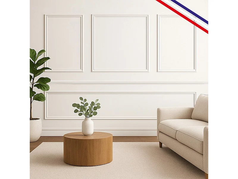 Kit de 4 moulures murales en bois Pin des Landes - Prêt à coller et peindre - Blandine - 3 mètres