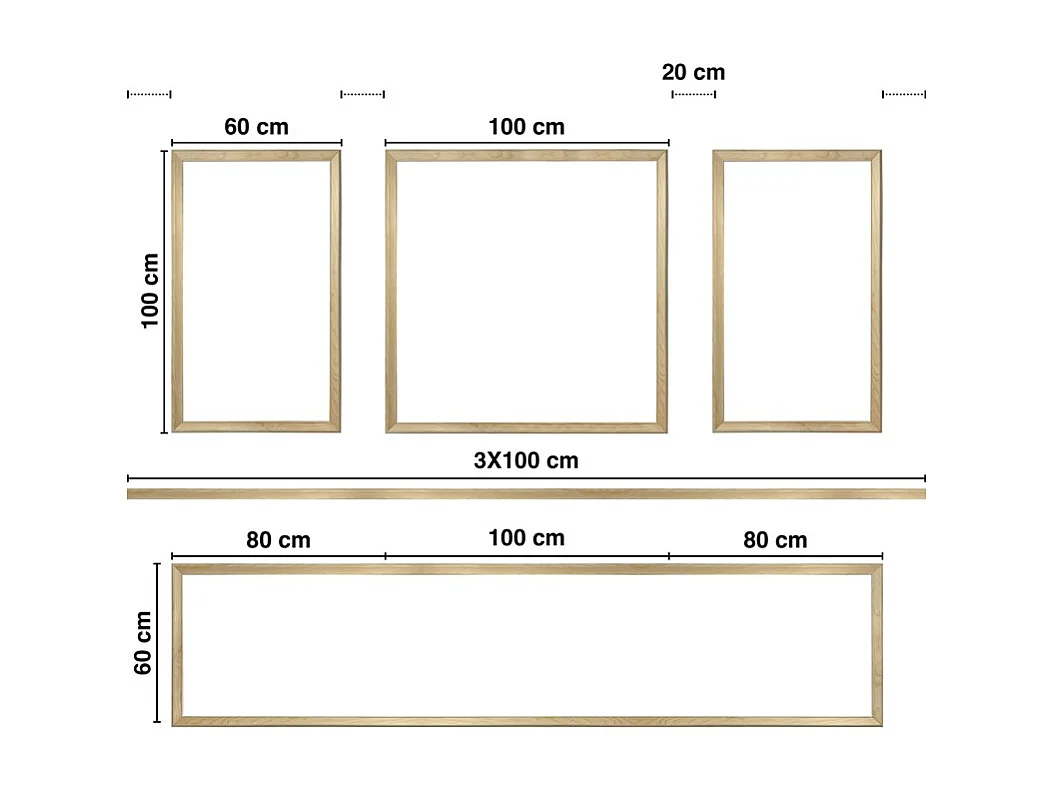 Kit de 4 moulures murales en bois Pin des Landes - Prêt à coller et peindre - Blandine - 3 mètres