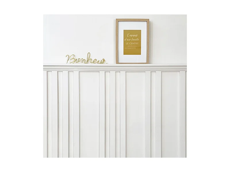 Kit de moulures murales pour étagère en bois - Pin Sylvestre abouté - Izia - Prêt à coller et peindre