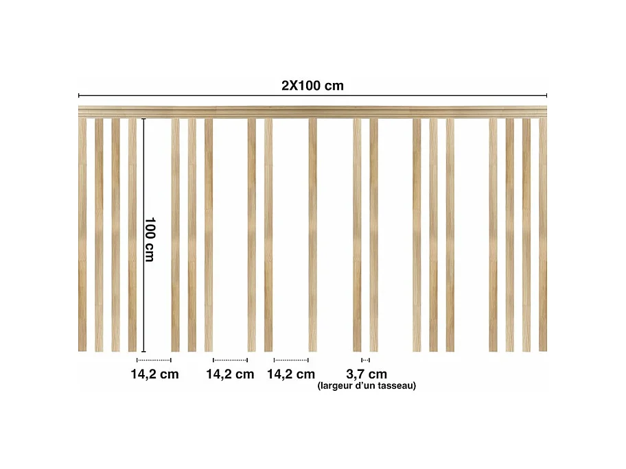 Kit de moulures murales pour étagère en bois - Pin Sylvestre abouté - Izia - Prêt à coller et peindre