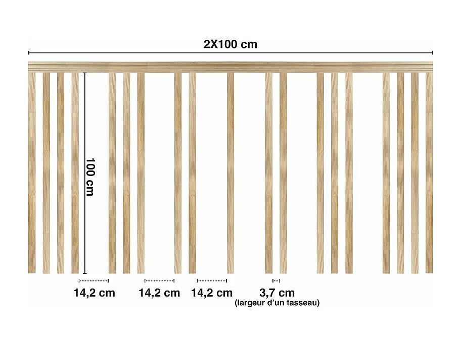 Kit de moulures murales pour étagère en bois - Pin Sylvestre abouté - Izia - Prêt à coller et peindre