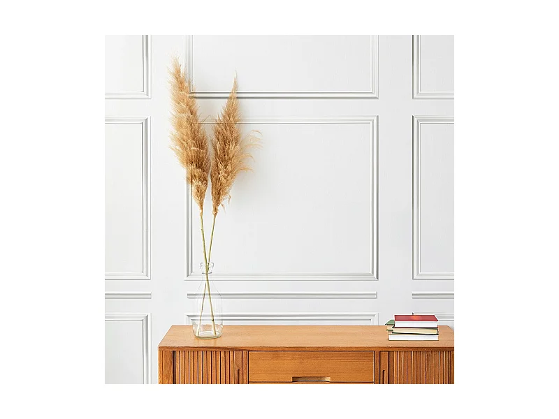 Kit de 9 moulures murales en bois Pin des Landes - Prêt à coller et peindre - Charlotte - 1,8 mètres